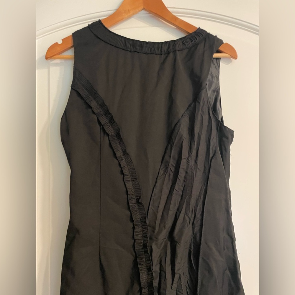 Pile Ou Face Paris Ruffle Asymmetrical Avant-garde Women's Black Dress - Picture 6 of 14